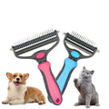 Pet Grooming Dog Double Sided Blades Pet Deshedding Brush Pet Hair Eliminator Razor Comb