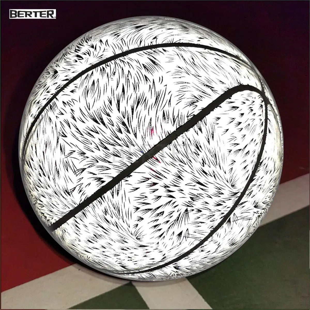 Factory Direct Custom Light-up Basketball Holographic Reflective Glowing PU Leather Customizable Colors Sizes 5-7 Lightweight