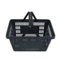 28L Plastic Supermarket Shopping Basket with 2 Handles Foldable Grocery Basket PP Material
