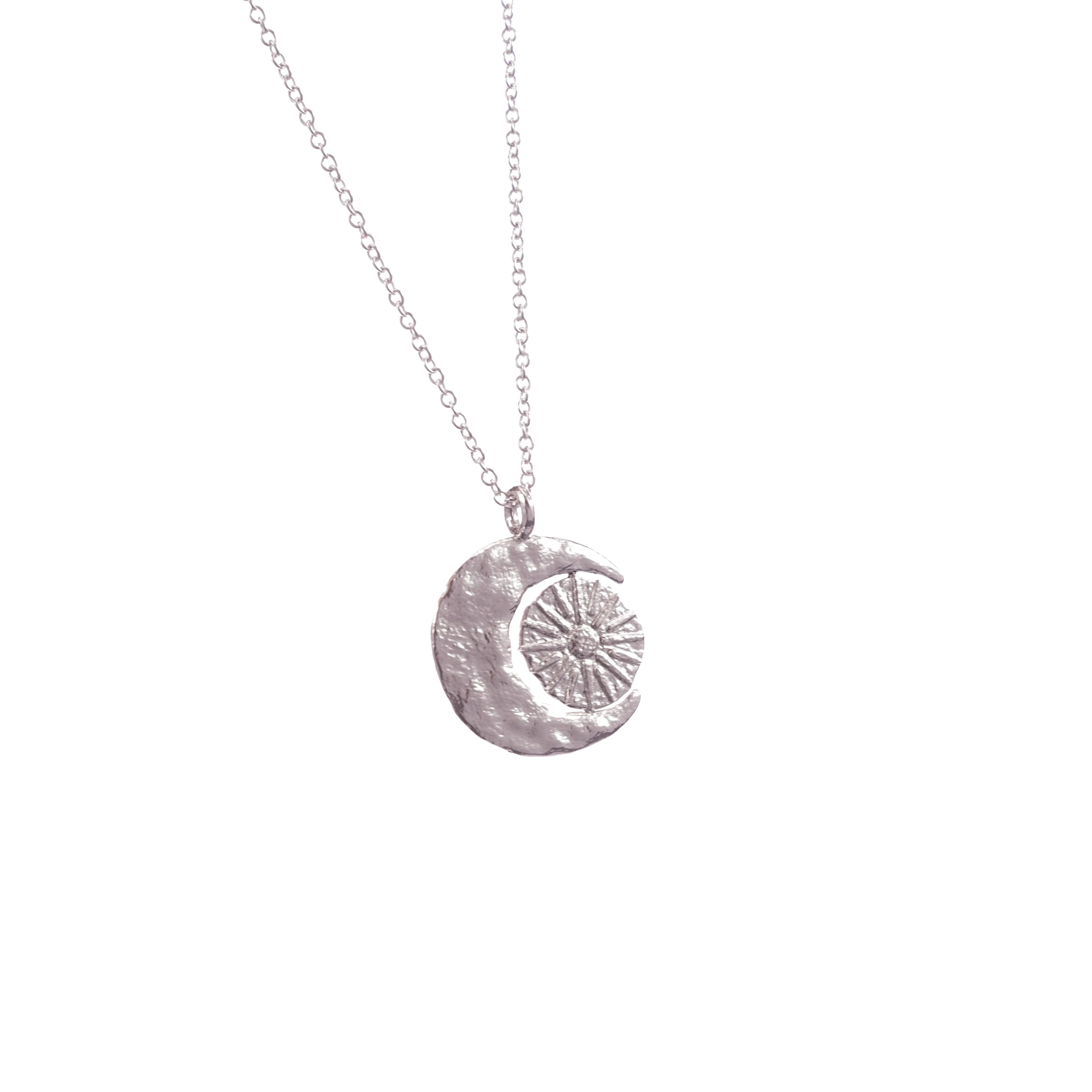 Luxury Vintage Sun & Moon Pendant Necklace New Real Gold Platinum Plated Brass Fashion Jewelry