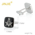 Fashion Black Soft Enamel Copper Material square Custom Masonic Accessory Brass Cufflinks  for Men Shirt