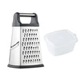 2026 New High Quality Kitchen Accessories Stainless Steel 4 Sides Manual Garlic Crusher Cheese Grater with Box Container