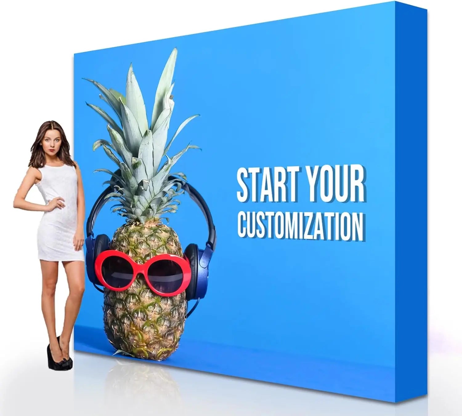 Custom Trade Show Backdrops and Booths Display Bright Custom LED Backlit Advertising Stands Custom Pop up Banner