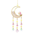 Islamic Metal Hanging Decorations Gold Ramadan Ornaments Natural Crystal Moon Star Eid Mubarak Pendant