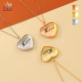 3 Colors Laser Engraved Magnetic Heart Pendant Photo Locket Necklace Customize Necklace