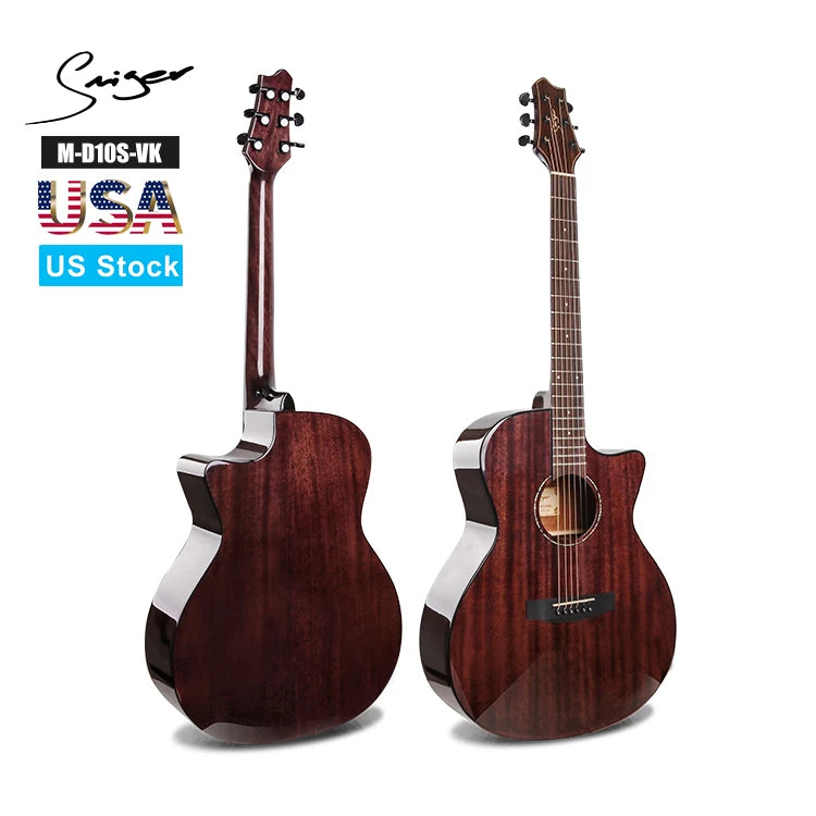 Smiger Solid Mahogany Top Acoustic Guitar M-D10S-CK-AA High End Acoustic Guitar Advanced Vintage High Gloss Guitar