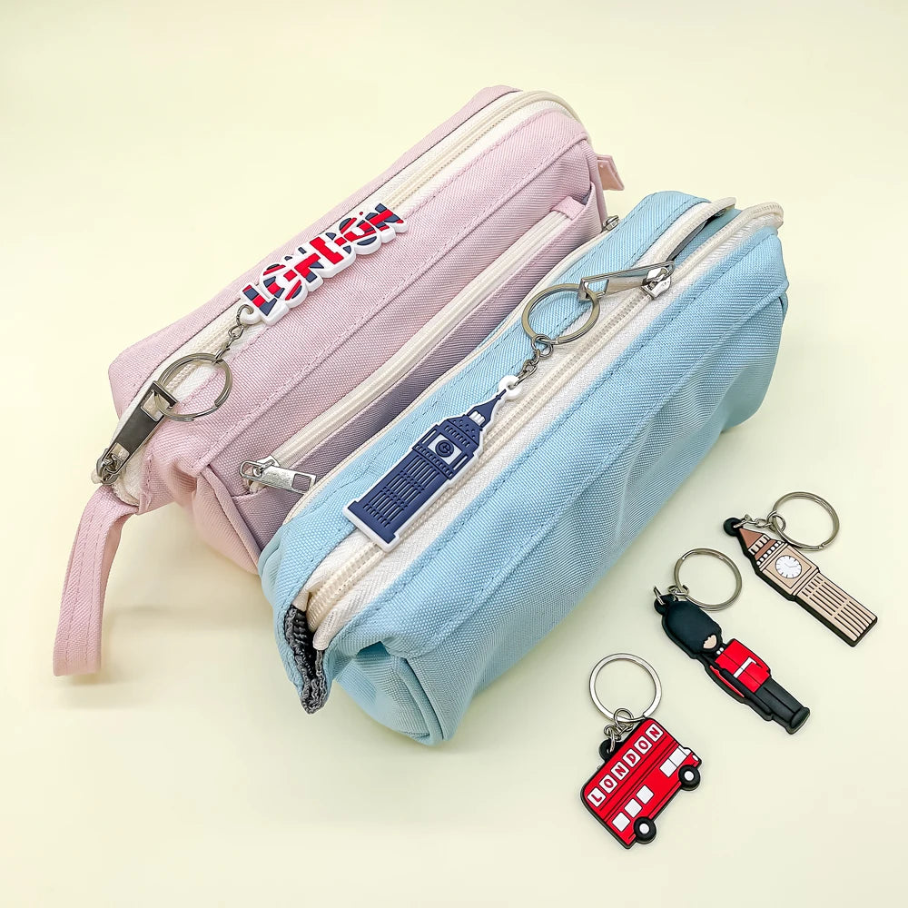 Bestseller Designer 2D Rubber & PVC Custom London Themed Souvenir Carabiner Keychains Durable Eco-Friendly Phone Booth