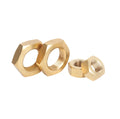 9/16" AF Solid Brass Nickel Plated Hex Panel Thin Nuts 15/32"-32 X 3/32" THK