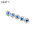 LUOTEEMI Flower Clip Accessory Girl Designer Korean Luxury Cubic Zirconia Hair Pin