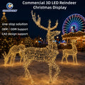 Custom 3D LED Reindeer Motif Lights Commercial Christmas Decoration Outdoor Holiday Lighting Display for Large Projects MegaBDM