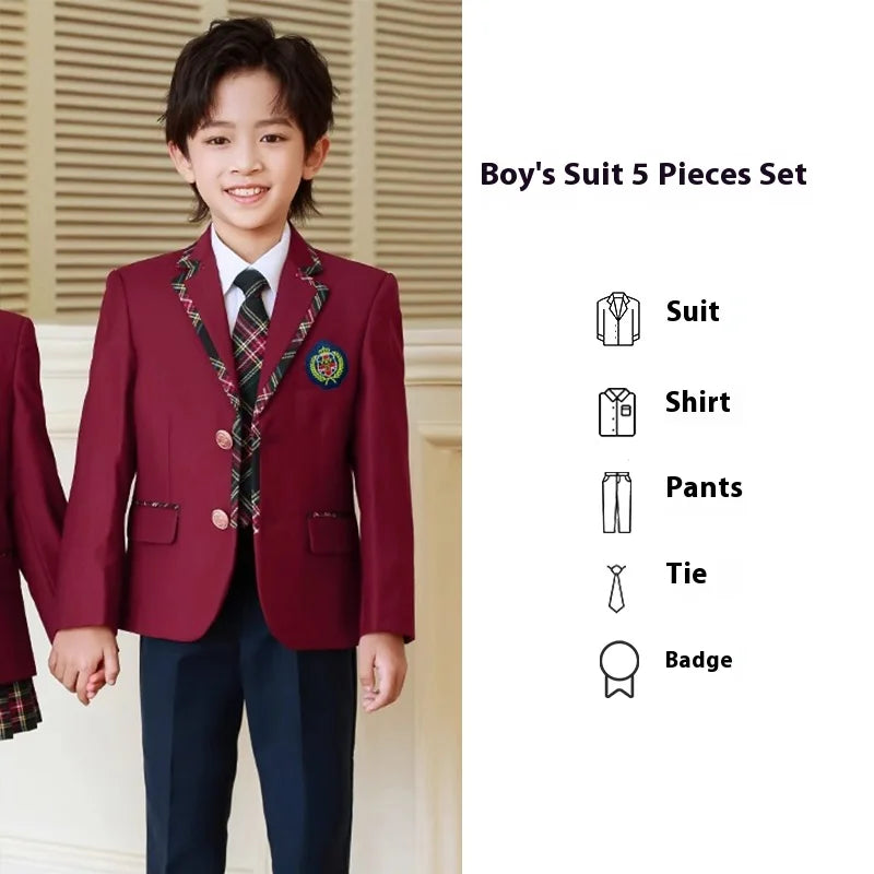 Spring and Autumn Kindergarten & Primary School Graduation Three-piece Uniform Set for Children Customized Color/Logo Unisex