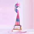 28cm Height rainbow Resin Star Crystal Plaque Crystal Trophy Award MH-NJ0632