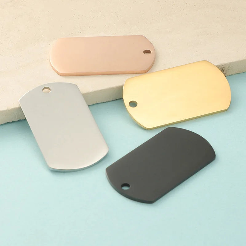 Hot Sale Fashion Sublimation Dog Tags Custom Logo Engraved Jewelry Gold Blank Dog Tags Stainless Steel
