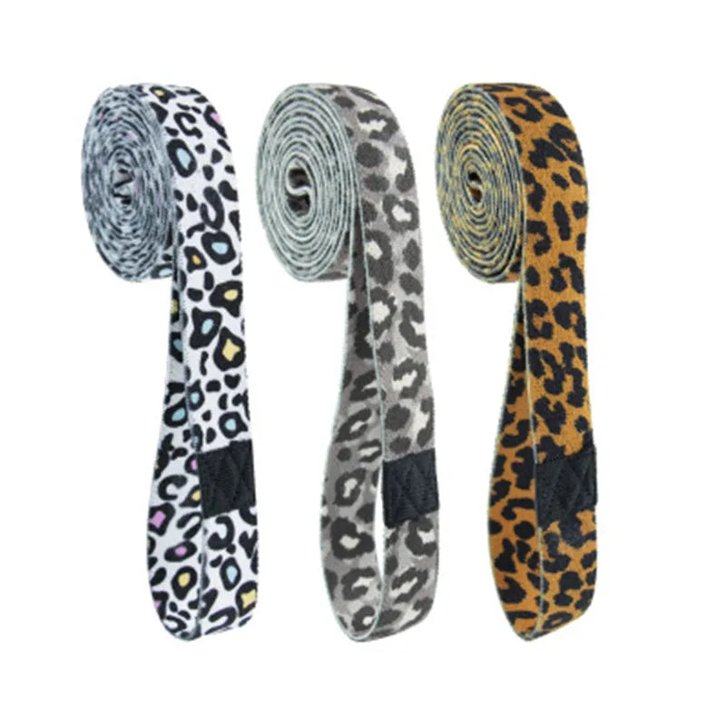 Hot Sale Customized Pull-Up Assist Cotton Fabric Long Fitness Resistance Band Set Leopard Camouflage Grain Exercise Bands