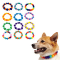 Seven-Color Rainbow Necklace Net for Pets Solid Pattern Pet Hair Ball Decorative Collar for Dogs and Cats Wholesale Supply