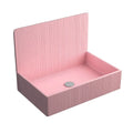 Square Pink Resin Wash Basin Wall Mounted Bathroom Artificial Stone Sink