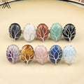 Oval Shape Stone Tree of Life Silver Ring for Men's Jewelry Wholesale