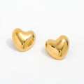 New Trendy Earring 18K Gold Plated Statement Heart Shape Stud Earrings Wholesale Stainless Steel for Women