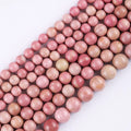 JSES Natural Red Rhodonite 4-10mm Loose Stone Beads for Jewelry Making DIY Wholesale Gemstones Crystal Quartz Agate Jade Beads