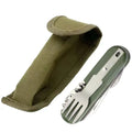 7 in 1 Multifunctional Outdoor Tableware Stainless Steel Foldable Fork Spoon Knife Picnic Camping Hiking Travelling Dinnerware