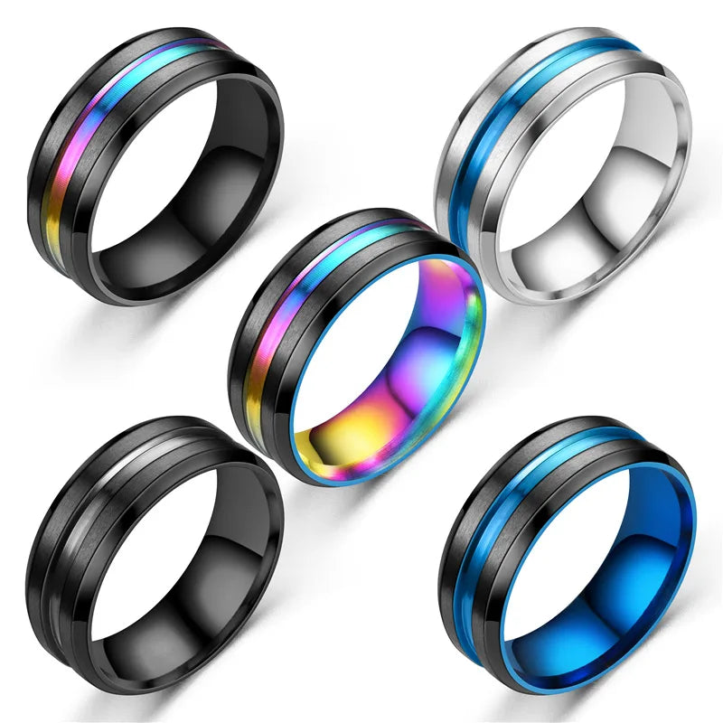 Wholesale Stainless Steel 8mm Finger Ring Jewelry Men Fashion Accessories Rings China Manufacturer Supplier