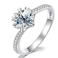 Wholesale 925 Sterling Silver Diamond Classic Twisted Arm Snowflake Luxury Moissanite Ring 1 2  Ct for Women Jewelry Engagement
