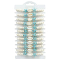12pcs Pack Summer Ocean Beach Jewelry Adjustable Braided Rope Natural Shell Charm Beaded Bracelet Blue Starfish Shell Bracelet