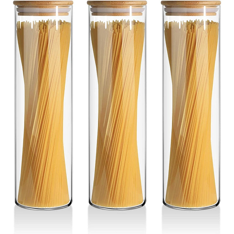 1960ml High Borosilicate Glass Cylinder Airtight Food Storage Container Canister Jar with Lid