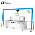 Tullker 360L Ultrasonic Cleaner Three Chamber Crane Electric Hoist Heavy Workpieces Engine Block Mold Oil Carbon Wax