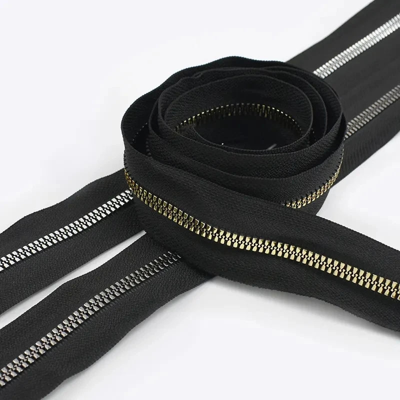 Meetee ZA167 3#-15# Zipper Accessories DIY Sewing Bag Clothes Decorate Zip Metal Slider Puller Nylon Resin Zipper Tape