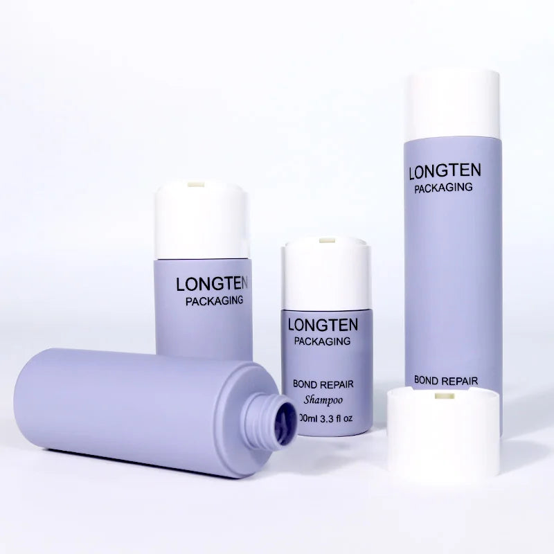 Luxury 100ml 150ml 200ml 250ml HDPE Plastic Shampoo Conditioner Bottles with Flip Disc Top Cap Screw for Cosmetics Lotion Use