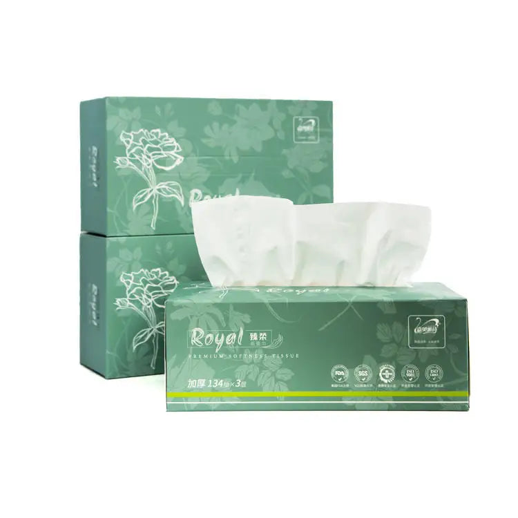 Customizable 4 Ply Facial Tissue Paper Natural Color Virgin Bamboo Pulp Portable Pocket Office Hotel Box Style