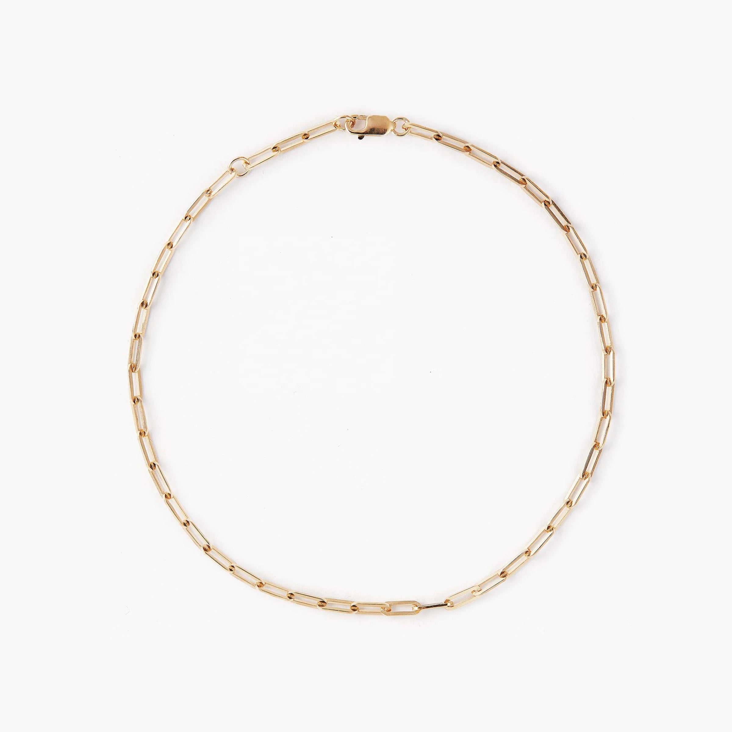 Wholesale Minimalist 925 Silver Plated 18k Gold Paperclip Chain Women Bracelet