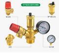 Automatic Shut-Off Valve Customized Female Brass Boiler air Energy Pressure Relief Valve Parts Set With Vent Safety Valve 6 bar