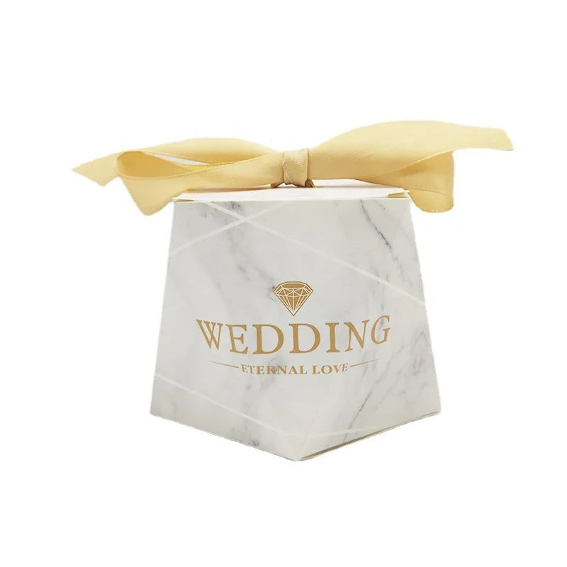 Marble Design Color Folding Paper Packaging Wholesale Wedding Souvenirs Chocolate Candy Box