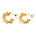 Stainless Steel Sun Earrings Women's 18K Gold Waterproof C-shaped Earrings