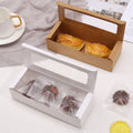 Wholesale Rectangular Cake Box Packaging Mochi Donut Kraft Paper Boxes with Window