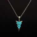 Vintage Luminous Gold Plated Zinc Alloy Link Chain Arrow Pendant Necklace Classic Glow in Dark Jewelry Men Party Gift Wholesale