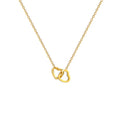 Vintage Gold Plated Titanium Steel Heart Pendant Trendy Link Chain Fashion Jewelry Necklace for Women with Zircon Stone