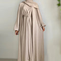 2024 EID New Promotion Abaya Designs Wrinkle Polyester 2 Piece Abaya Set Traditional Muslim Clothing Women Abaya Modest Dresses