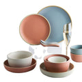 Solid Color Unique Design European Style Vintage Round Ceramic Table Ware Dinnerware Sets for Restaurant Dinner Set