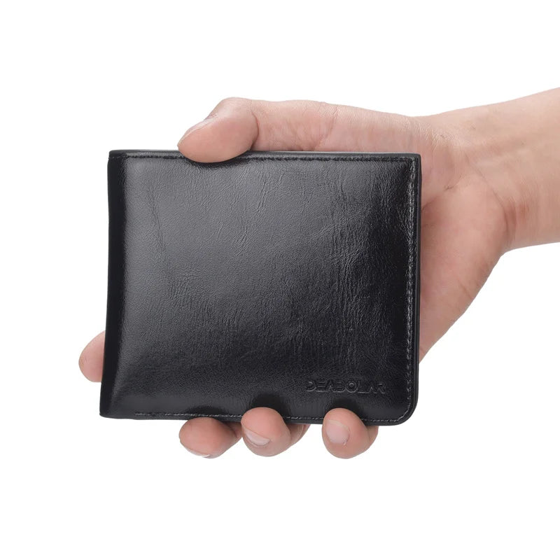 2025 New Business Casual Zip Button Pocket Credit Card Coin Men's PU Short Wallet