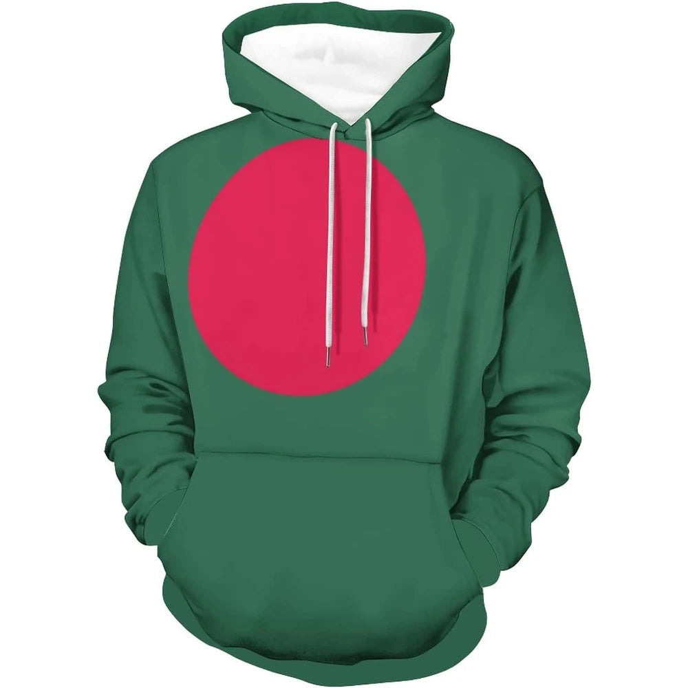Fitspi Wholesale Custom Country Logo Printed Pullover Sweatshirts Bangladesh Flag Hoodie Adult Casual Fashion Unisex Hoodies