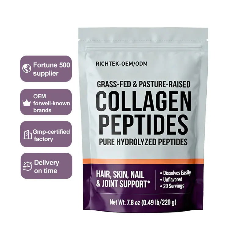 Factory Custom Oem Marine Collagen Peptides Powder Collagen Peptides Hydrolyzed Powder for Promotes Hair and Nail