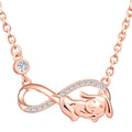 Lovely Puppy Cubic Zirconia Diamond Setting Infinity Symbol Women's Engagement Trendy Wedding Party 925 Sterling Silver Link