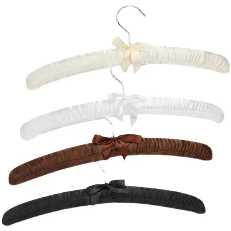 Clothes Hanger Hotel Multi Colors Soft Fabric with Gold Silver Hook Satin Padded Hangers