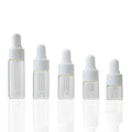 1ml 2ml 3ml 5ml Essential Oil Essence Sample Bottle Mini Clear Glass Dropper Bottle with White Cap
