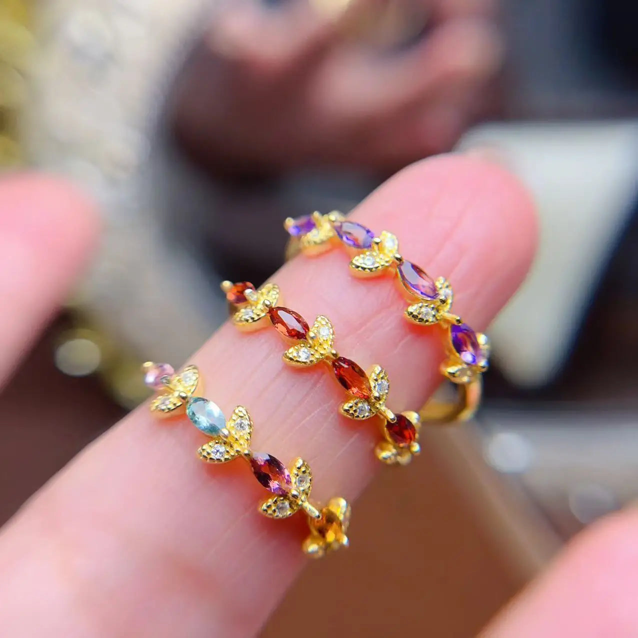 New Design 925 Sterling Silver Natural Gemstone Jewelry Fashion Women Rings for Women
