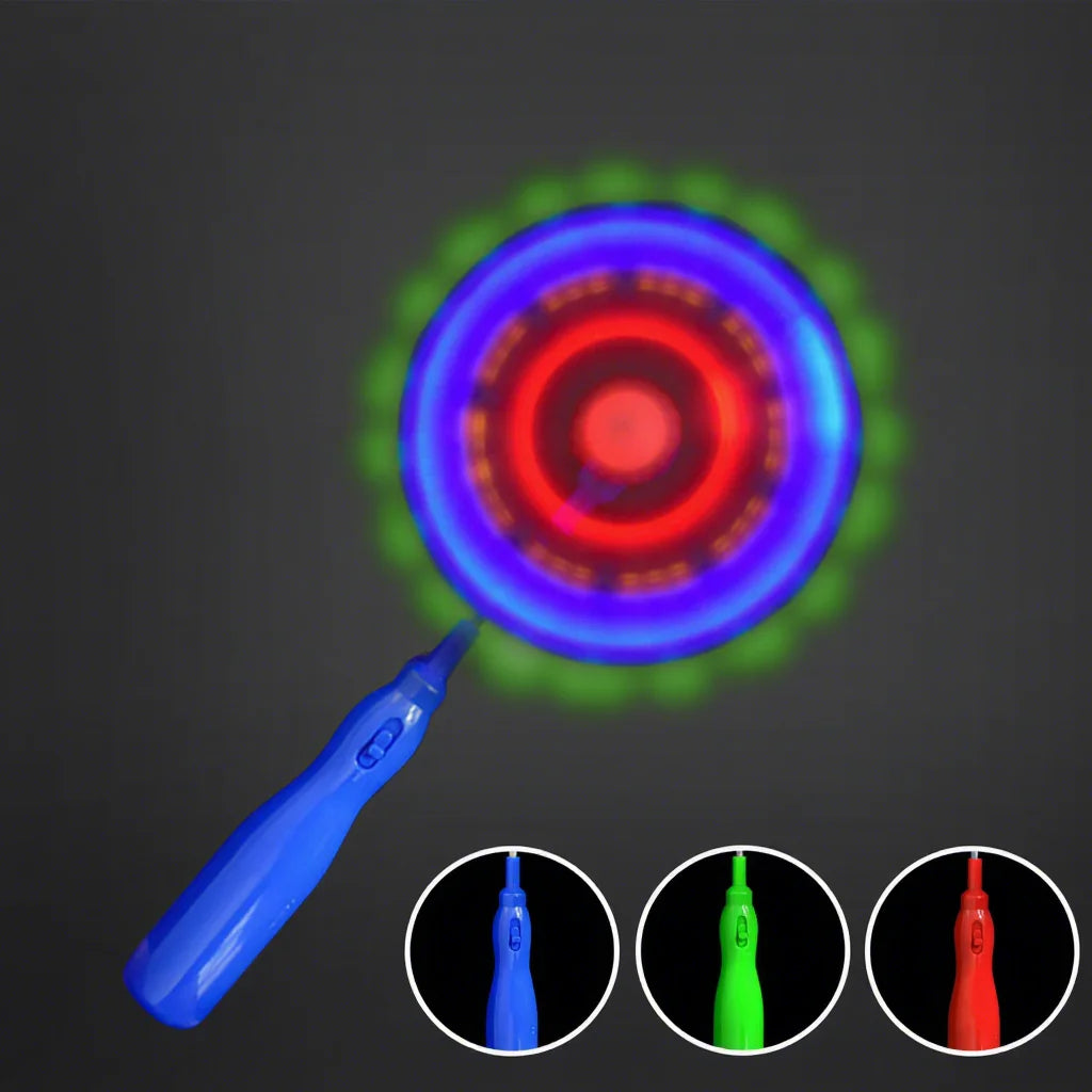 Kids Toy LED Rainbow Spinning Windmill Wand Flashing Handheld Light Stick Birthday Christmas Easter New Year Events Cross-border