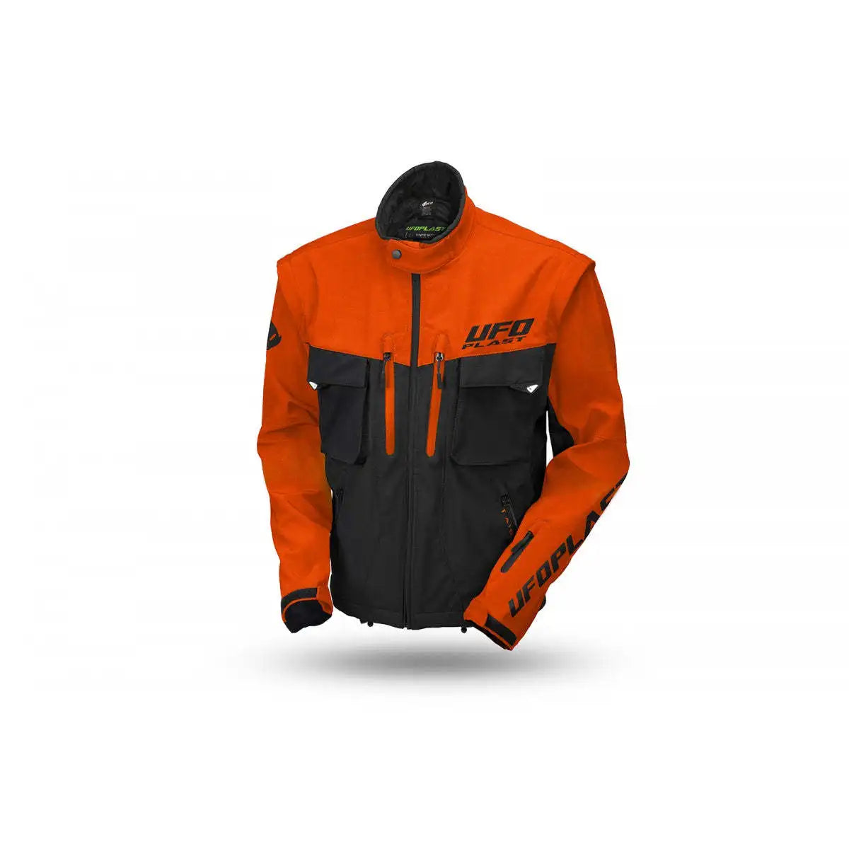 TAIGA Men's Enduro Jacket with Detachable Sleeves and Included Protections Black/Orange